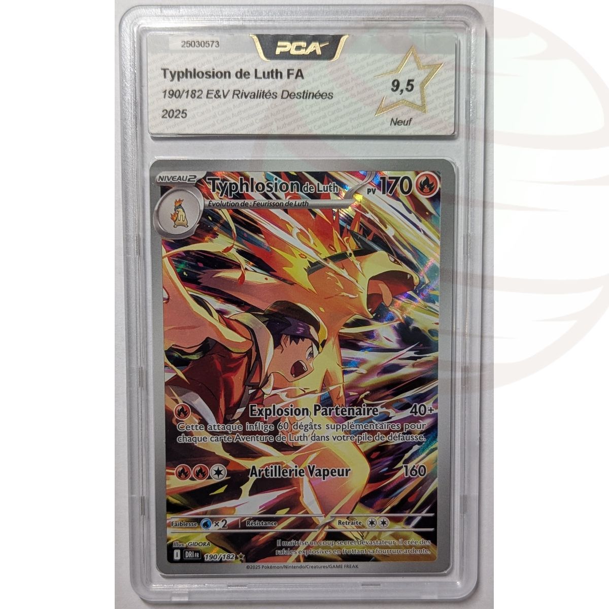 [PCA 9.5 - New] - Graded Card - Typhlosion of Luth FA 190/182 - E&V Destined Rivalries - 2025 - Pokémon - French