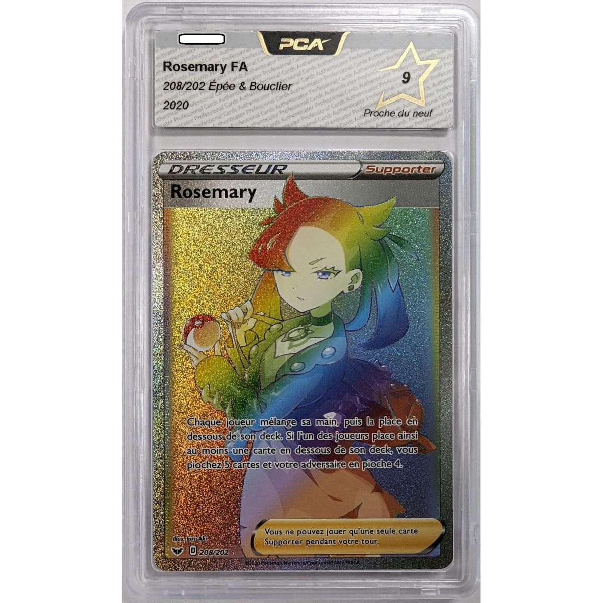 Item Pokémon - Graded Card - Rosemary 208/202 Full Art Sword & Shield 2020 French [PCA 9 - Near Mint]