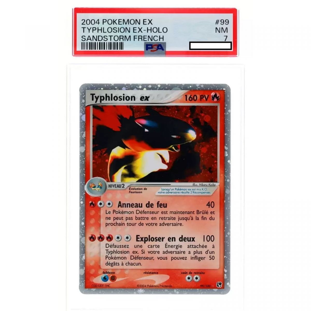 Pokémon - Graded Card - Typhlosion Ex 99/100 Sandstorm 2004 FR [PSA 7 - Near Mint]