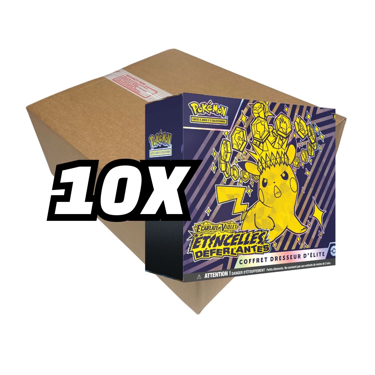 Item Pokémon - Box of 10 ETB Elite Trainer Boxes - Scarlet and Purple - Surging Sparks [SV8][EV08] - FR