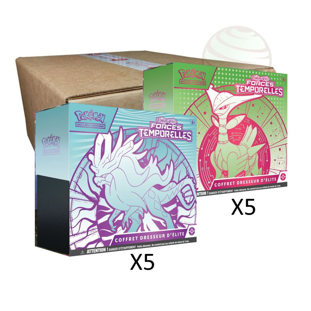 Pokémon - Box of 10 ETB Elite Trainer Boxes - Scarlet and Purple - Temporal Forces - [SV05 - EV05] - FR