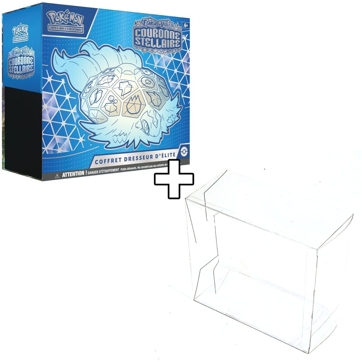 1 Semi-Rigid ETB Protection + Pokémon Elite Trainer Box - Scarlet and Purple - Stellar Crown [SV7][EV07] - FR