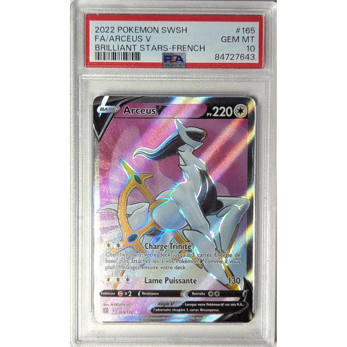 [PSA 10 - Gem Mint] - Graded Card - Arceus VSTAR 165/172 - Sword & Shield: Shining Stars - 2022 - Pokémon - French