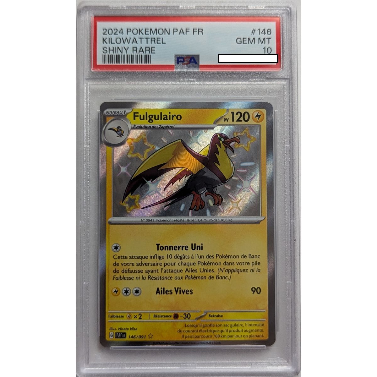 [PSA 10 - Gem Mint] - Graded Card - Fulgulairo 146/091 - Scarlet & Purple: Destined for Paldea - 2024 - Pokémon - French
