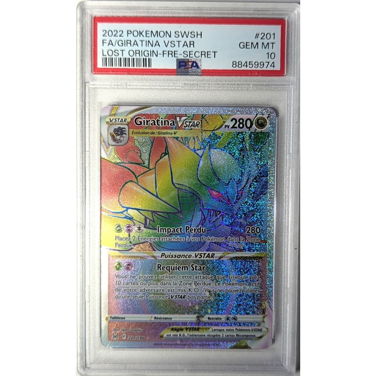[PSA 10 - Gem Mint] - Graded Card - Giratina VSTAR 201/196 - Sword & Shield: Lost Origin - 2022 - Pokémon - French