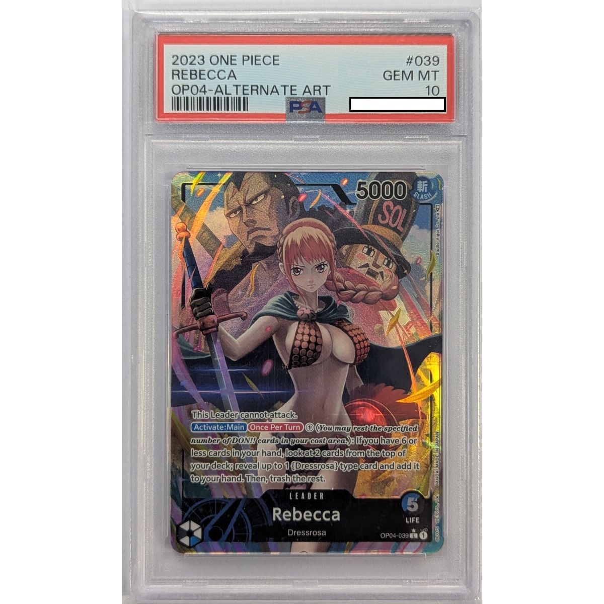 [PSA 10 - Gem Mint] - Graded Card - Rebecca OP04-039 - OP04 Kingdoms of Intrigue - 2023 - One Piece - English