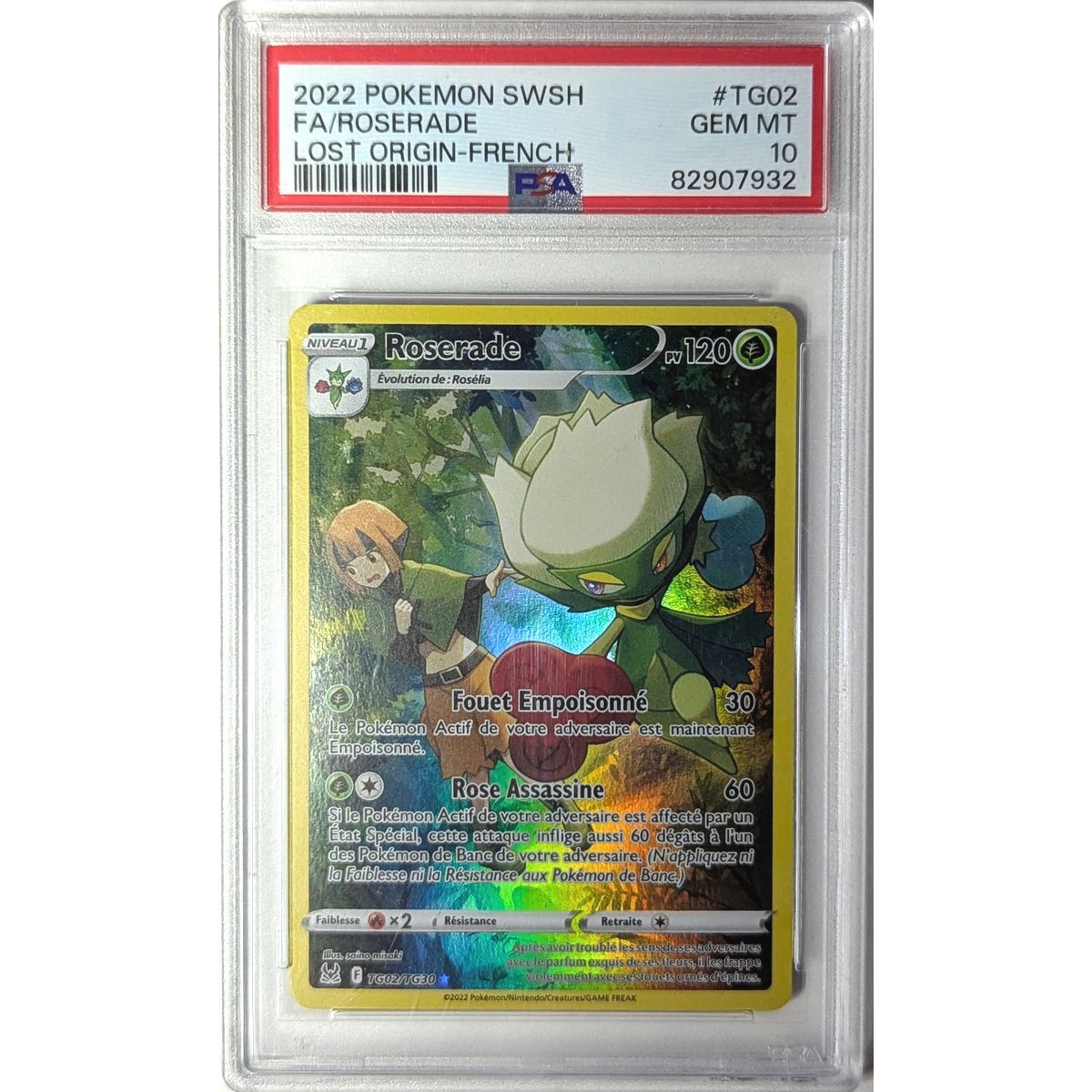 [PSA 10 - Gem Mint] - Graded Card - Roserade TG02/TG30 - Sword & Shield: Lost Origin - 2022 - Pokémon - French