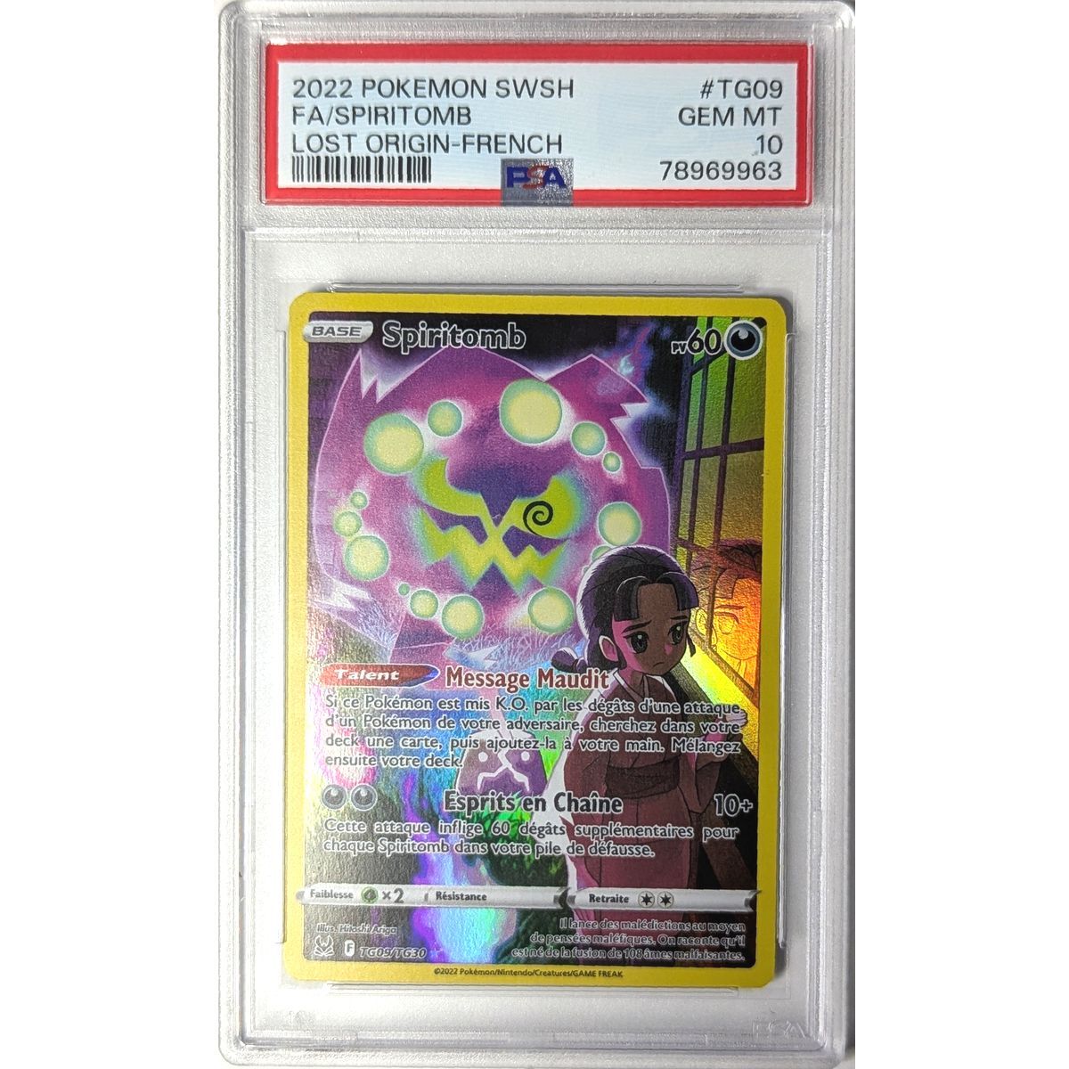 [PSA 10 - Gem Mint] - Graded Card - Spiritomb TG09/TG30 - Sword & Shield: Lost Origin - 2022 - Pokémon - French