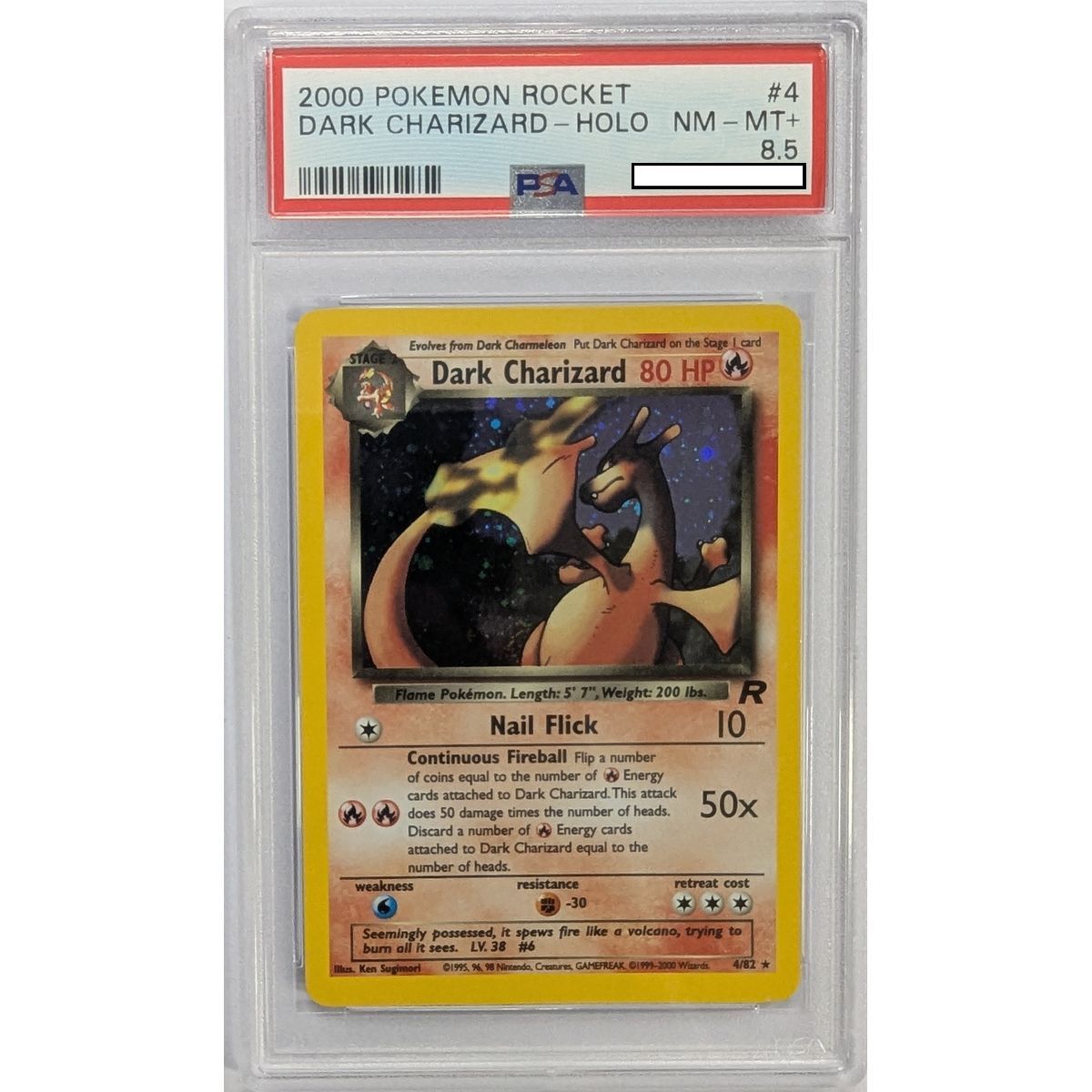 [PSA 8.5 - NM-MT+] - Graded Card - Dark Charizard 4/82 - Rocket - 2000 - Pokémon - English