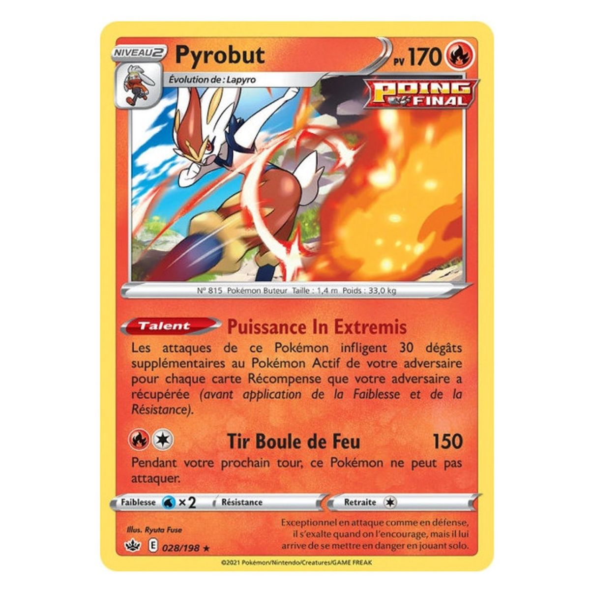 Pyrobut - Rare 28/198 - Sword and Shield 6 Ice Reign