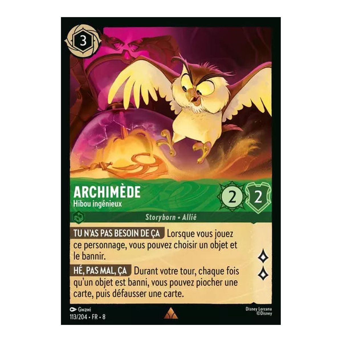 Archimedes, the Ingenious Owl - 113/204 - ROJ - The Reign of Jafar - Glossy - Premium - French