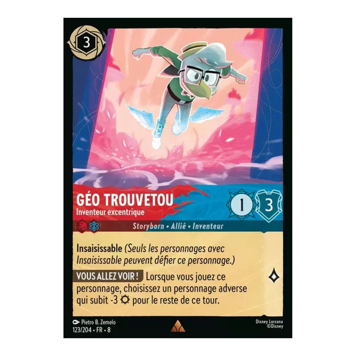 Gyro Gearloose, Eccentric Inventor - 123/204 - ROJ - The Reign of Jafar - Glossy - Premium - French