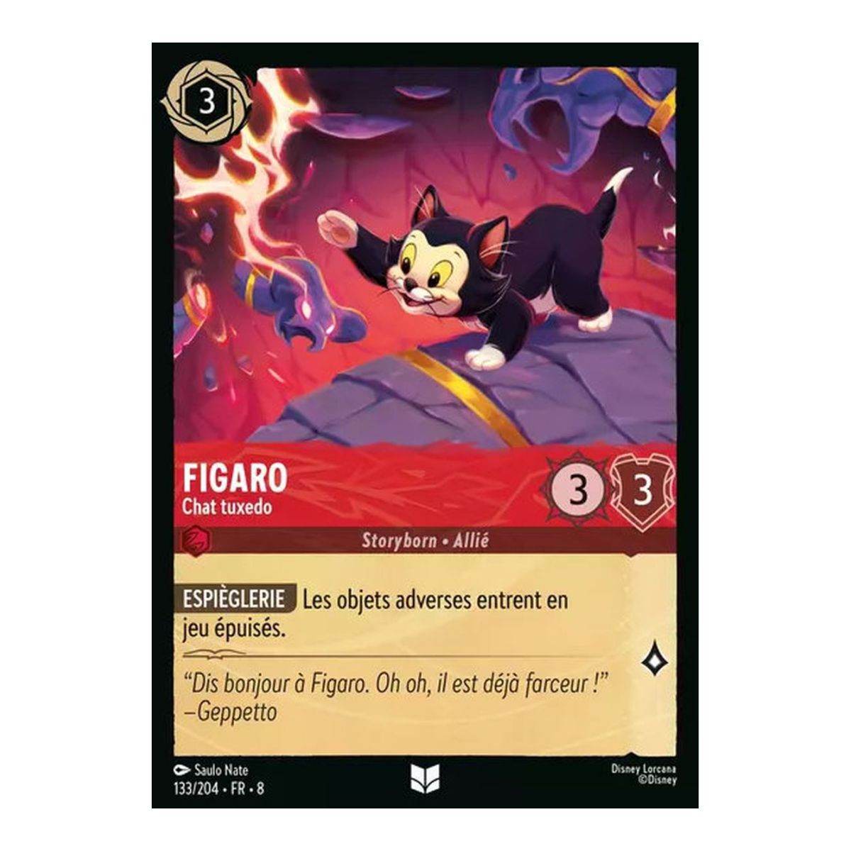 Figaro, Tuxedo Cat - 133/204 - ROJ - The Reign of Jafar - Uncommon - French