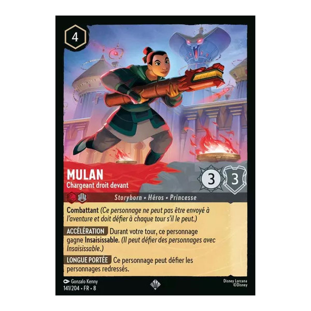 Mulan, Charging Straight Ahead - 141/204 - ROJ - The Reign of Jafar - Super Rare - French