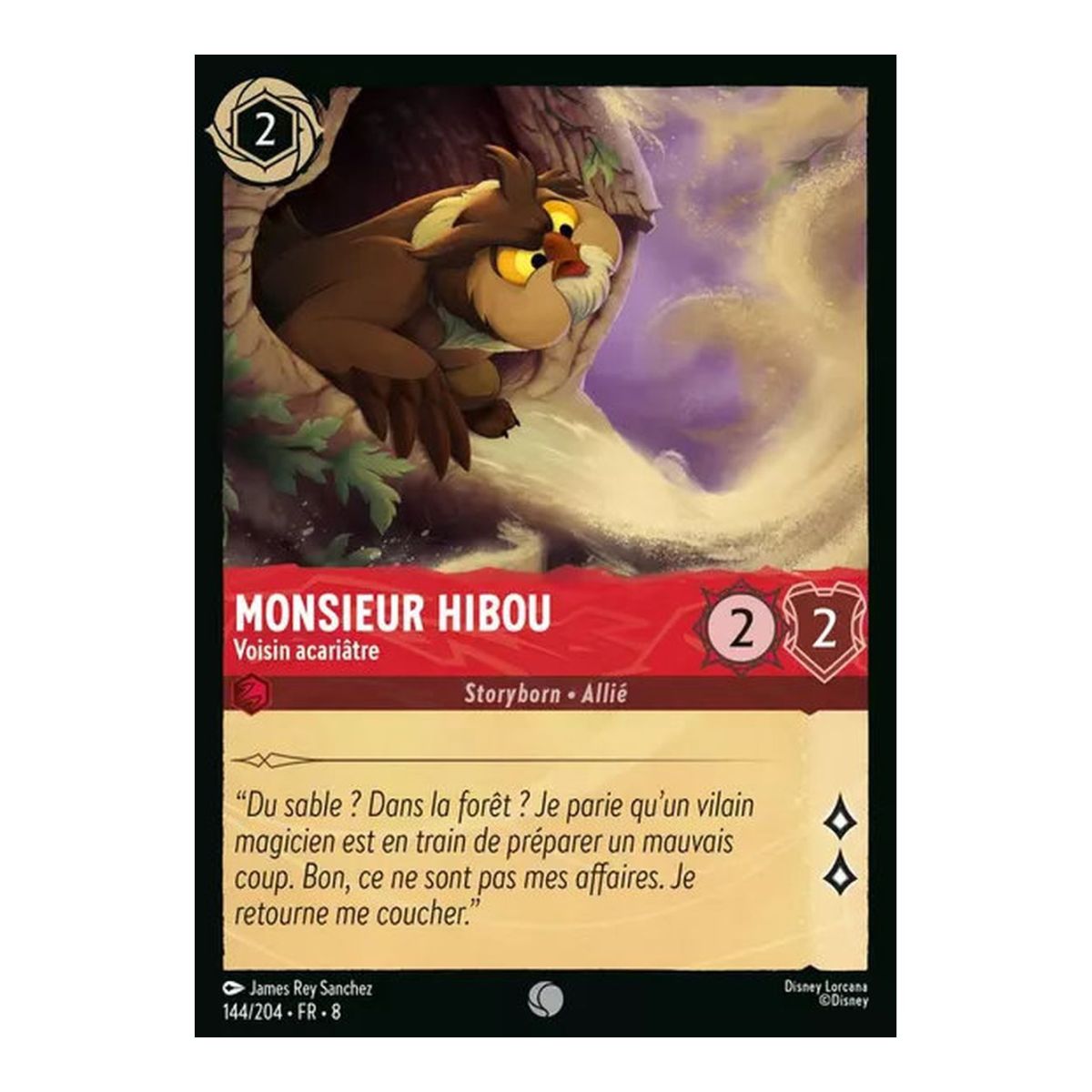 Mr. Owl, Grumpy Neighbor - 144/204 - ROJ - The Reign of Jafar - Glossy - Premium - French