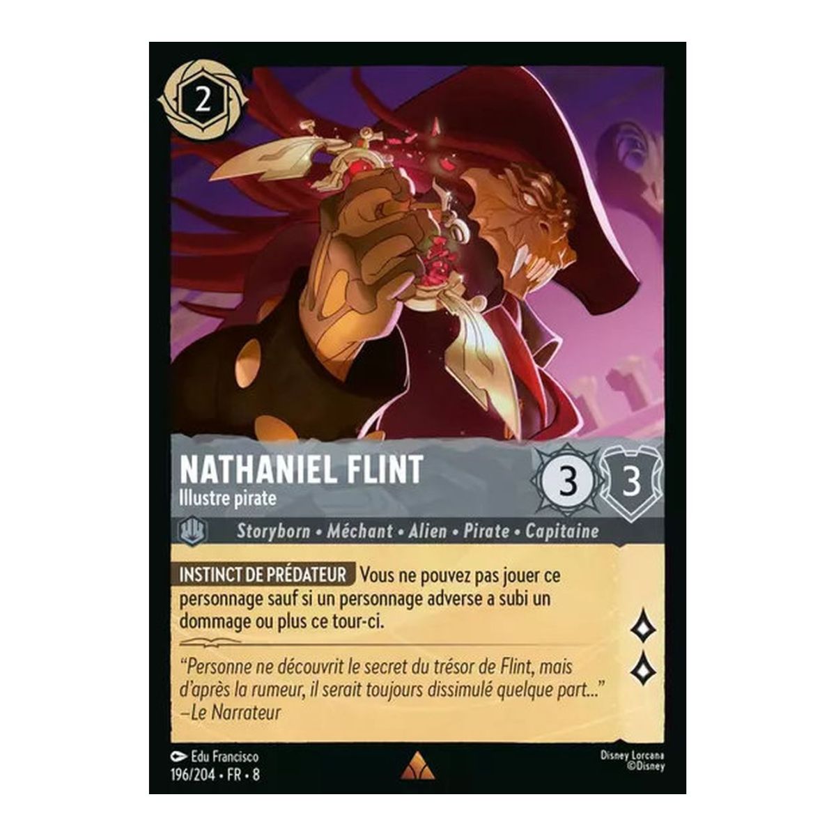 Nathaniel Flint, Famous Pirate - 196/204 - ROJ - The Reign of Jafar - Glossary - Premium - French