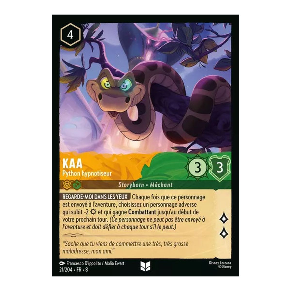 Kaa, the Hypnotist Python - 21/204 - ROJ - The Reign of Jafar - Brilliant - Premium - French