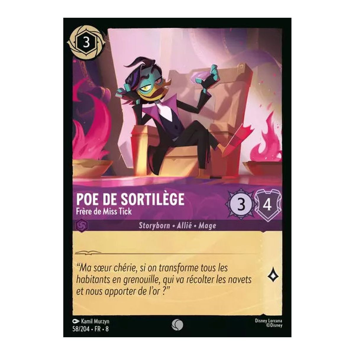 Poe of Spellbound, Brother of Miss Tick - 58/204 - ROJ - The Reign of Jafar - Common - French