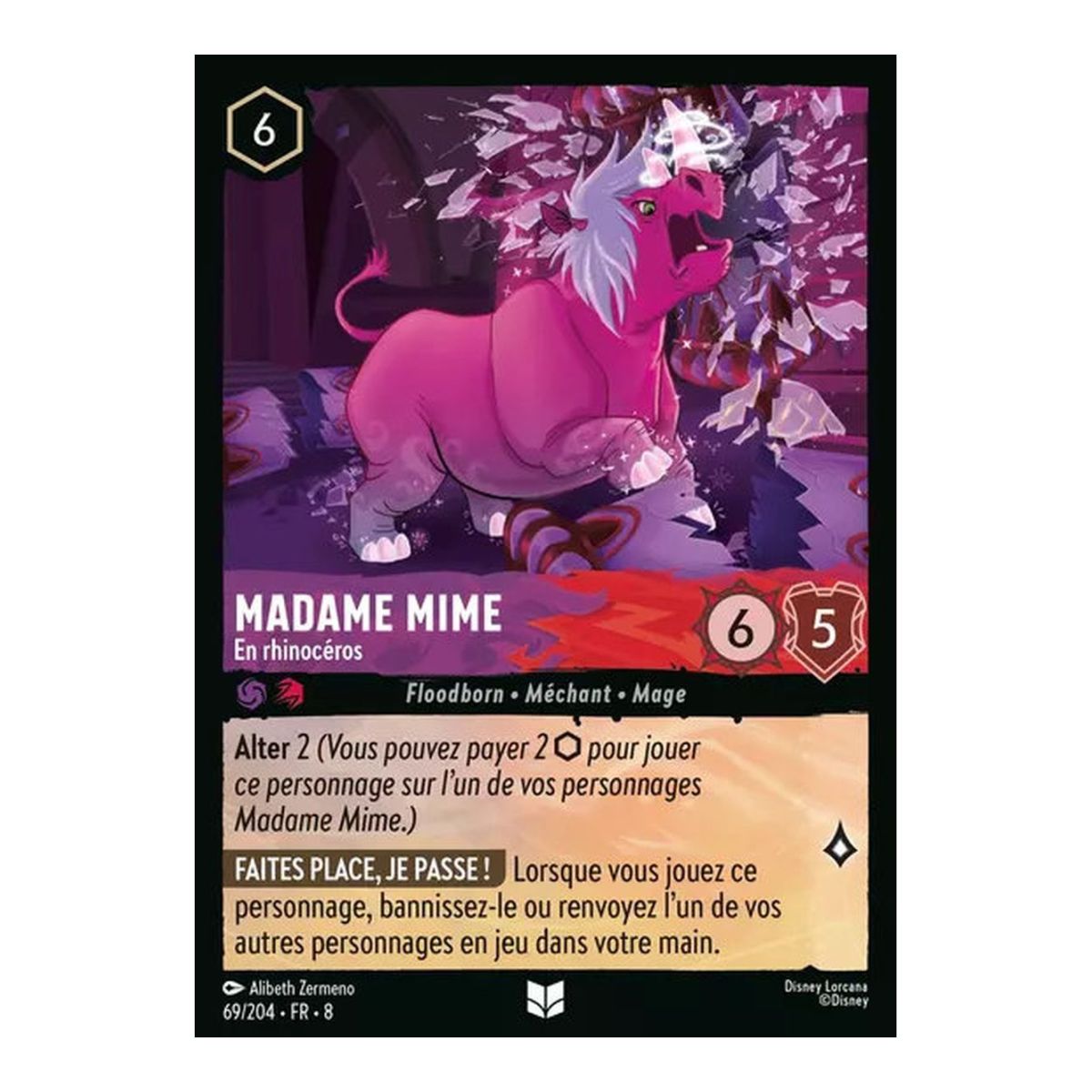 Madame Mime, In Rhinoceros Form - 69/204 - ROJ - The Reign of Jafar - Brilliant - Premium - French