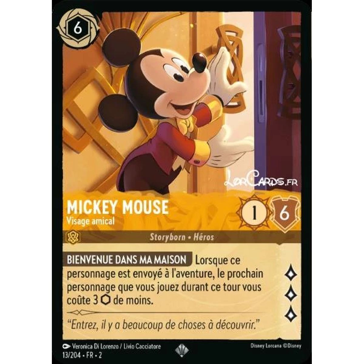 Mickey Mouse, Friendly Face - 13/204 - ROTF - Rise of the Floodborn - Super Rare - French