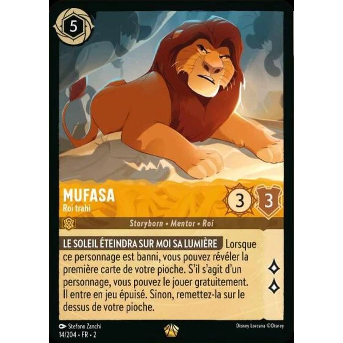 Mufasa, Betrayed King - 14/204 - ROTF - Rise of the Floodborn - Legendary - French