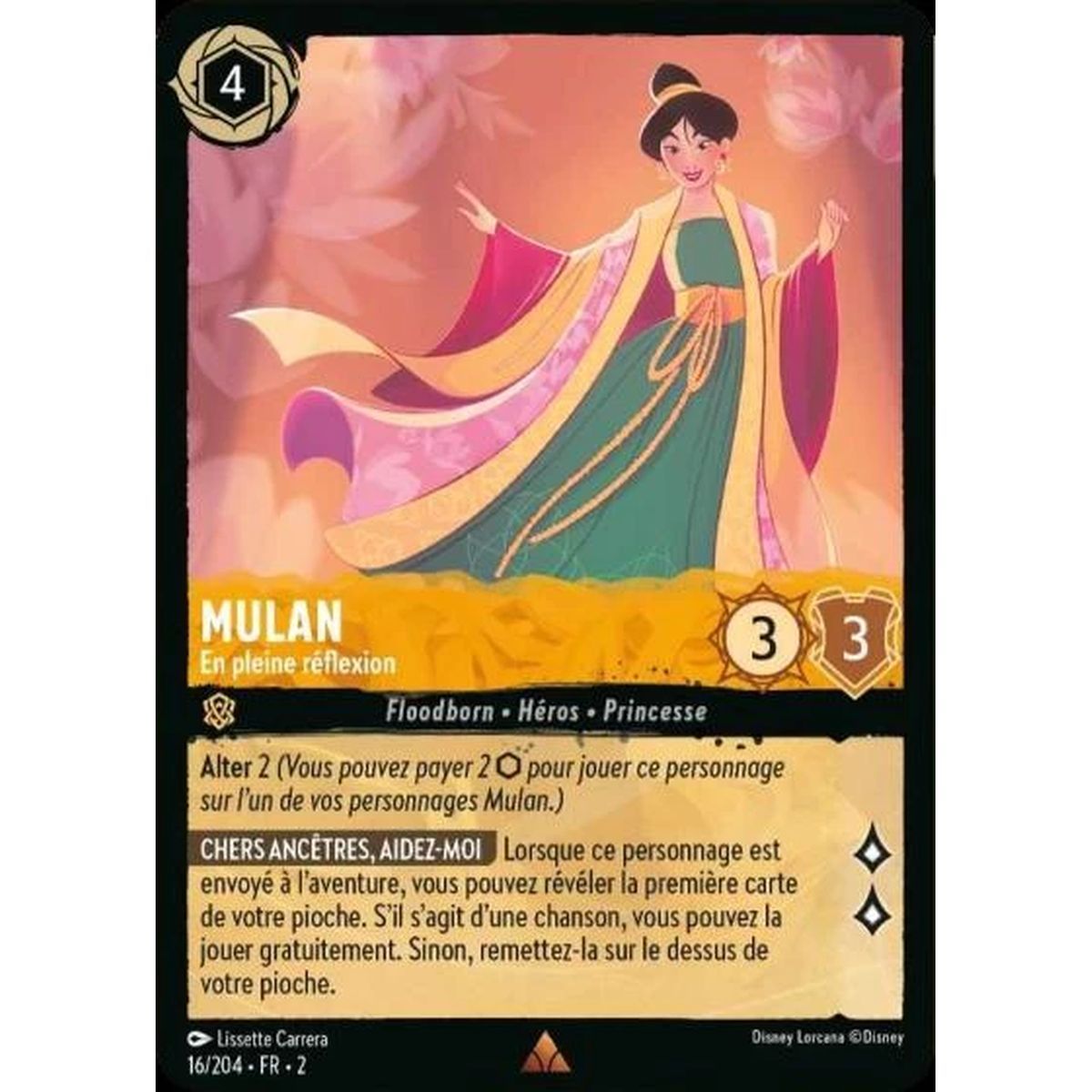 Item Mulan, deep in thought - 16/204 - ROTF - Rise of the Floodborn - Rare - French