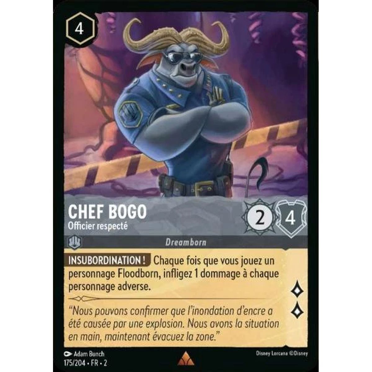 Item Chief Bogo, Respected Officer - 175/204 - ROTF - The Rise of the Floodborn - Rare - French