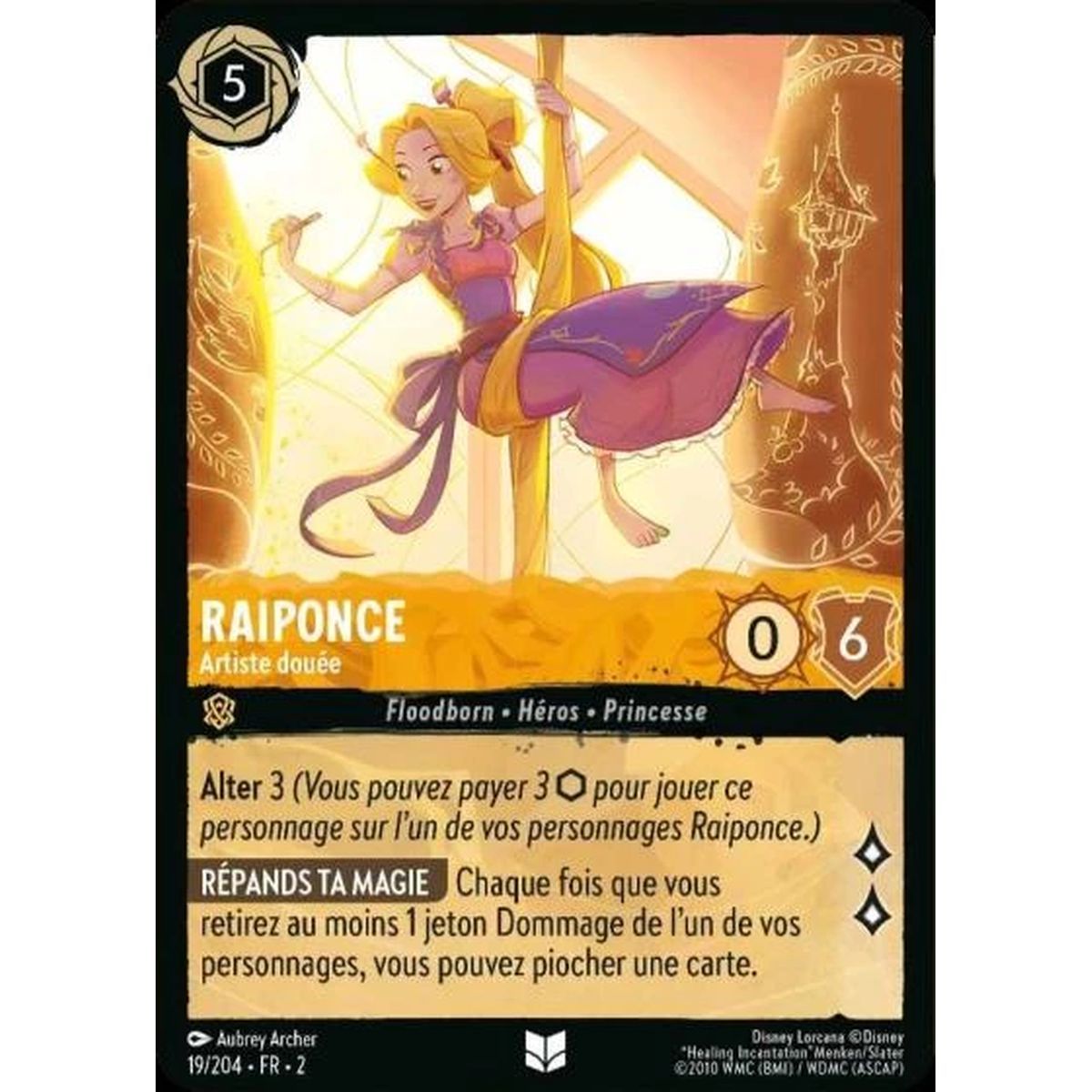 Rapunzel, Gifted Artist - 19/204 - ROTF - Rise of the Floodborn - Brilliant - Premium - French