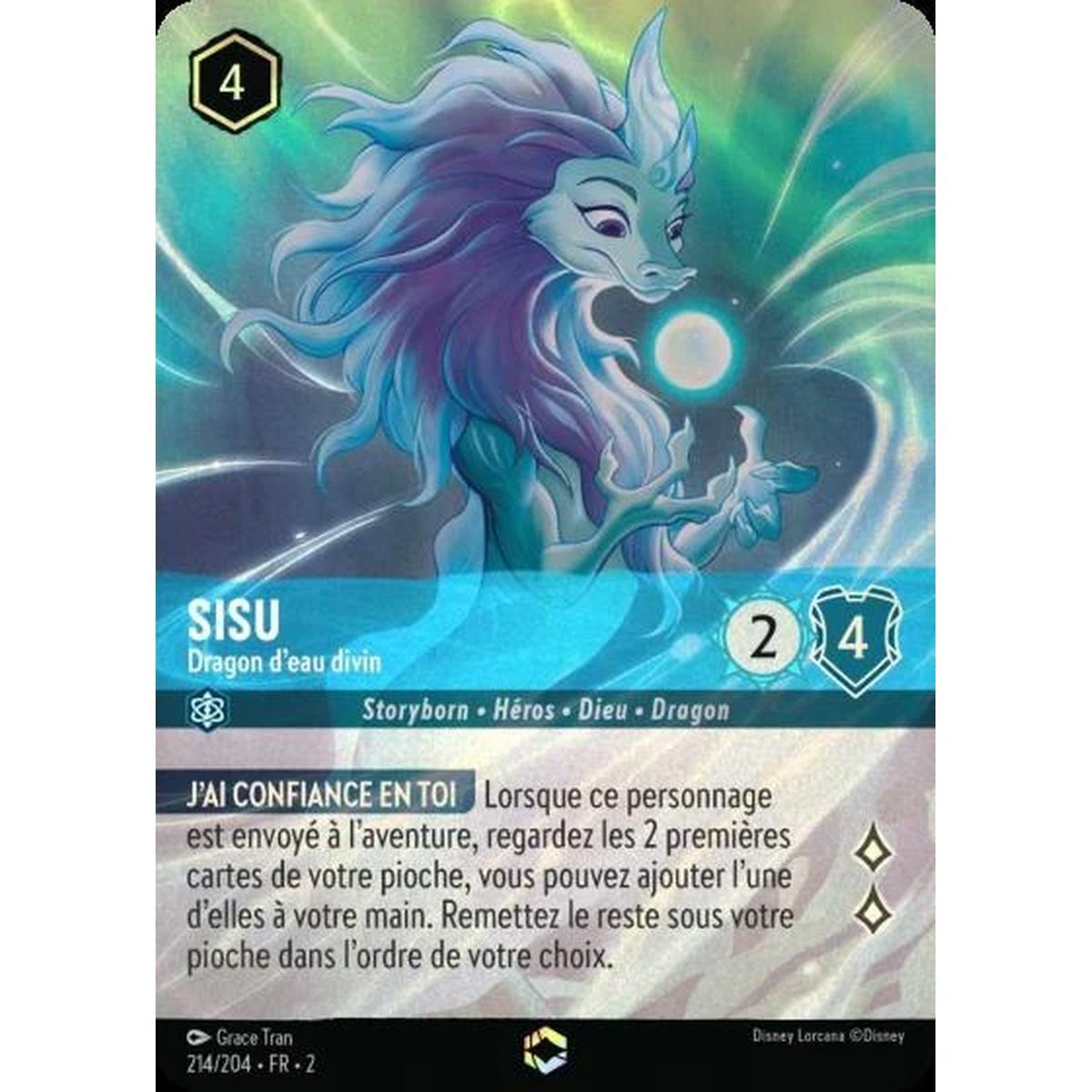 Sisu, Divine Water Dragon - 214/204 - ROTF - Rise of the Floodborn - Enchanted - French