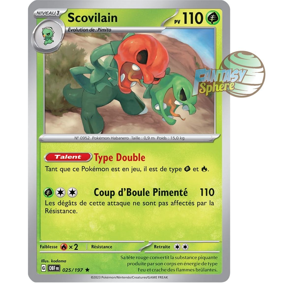 Scovilain - Holo Rare 25/197 - Scarlet and Violet Obsidian Flames