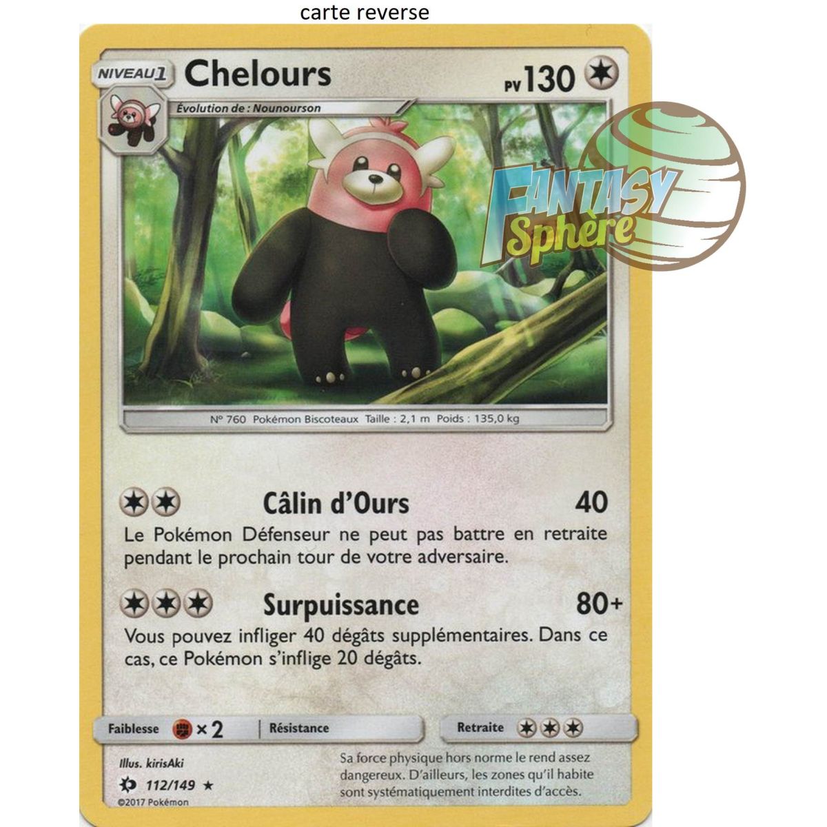 Chelours - Reverse 112/149 - Sun and Moon 1