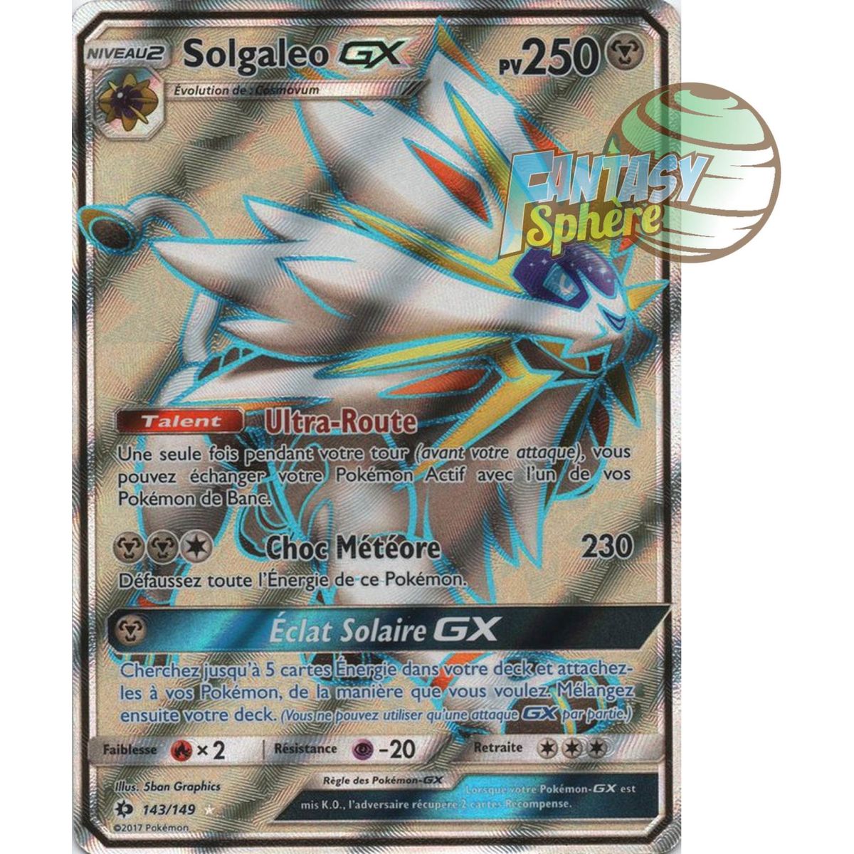 Solgaleo GX - Full Art Ultra Rare 143/149 - Sun and Moon 1