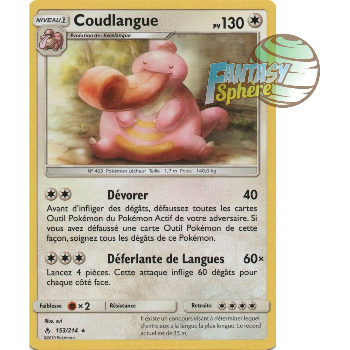 Item Coudtongue - Rare 153/214 - Sun and Moon 10 Infallible Alliance