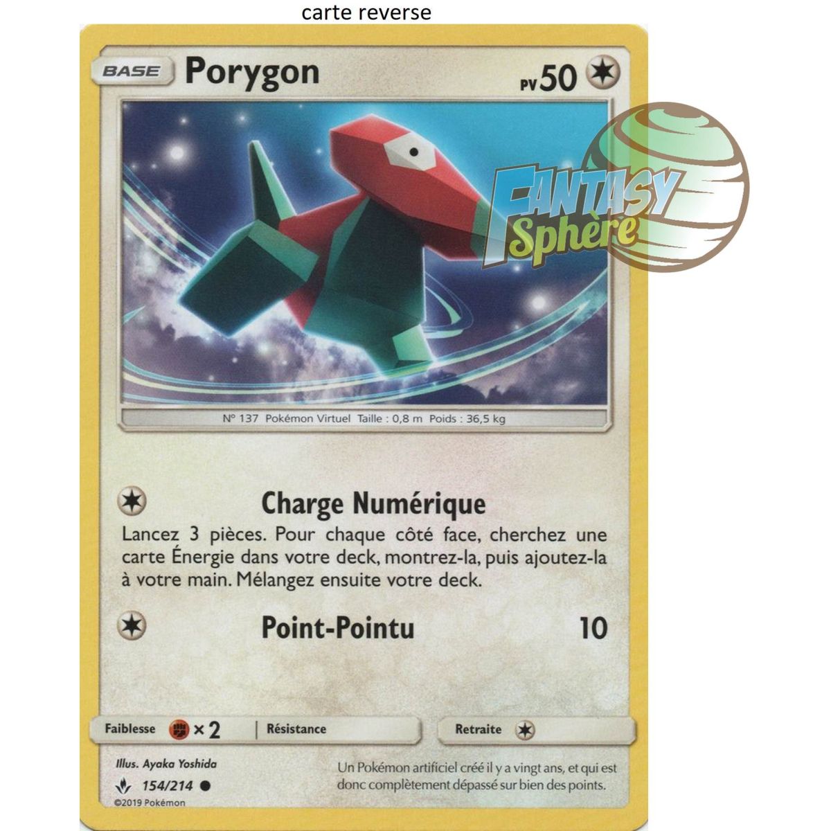 Item Porygon - Reverse 154/214 - Sun and Moon 10 Infallible Alliance