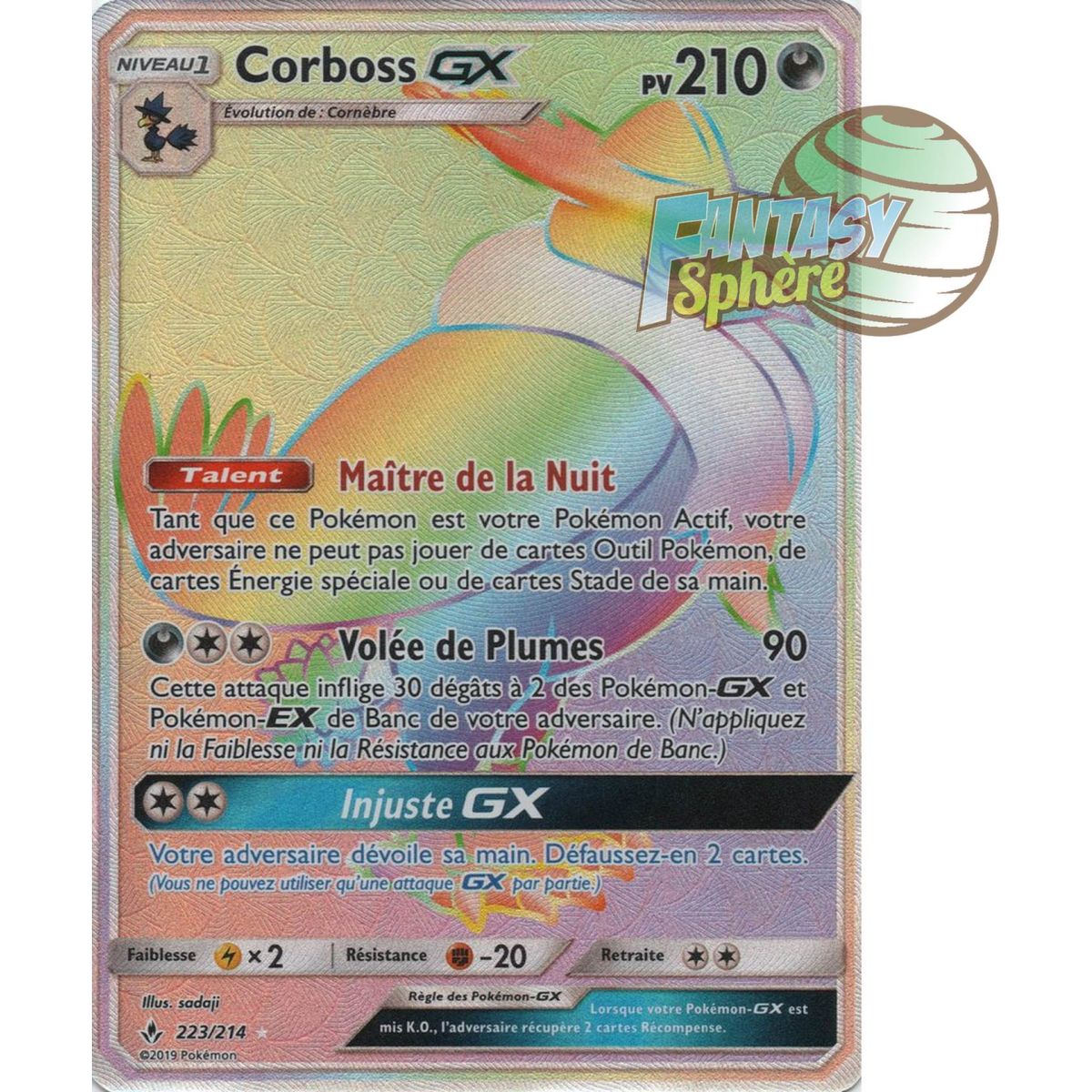 Corboss GX - Secret Rare 223/214 - Sun and Moon 10 Infallible Alliance