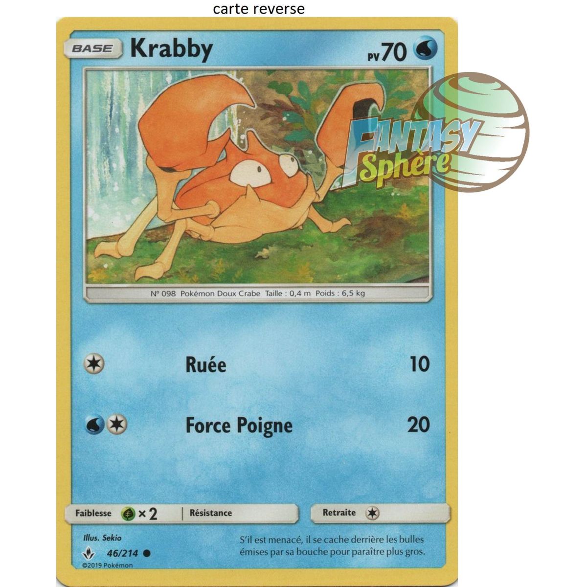 Item Krabby - Reverse 46/214 - Sun and Moon 10 Infallible Alliance