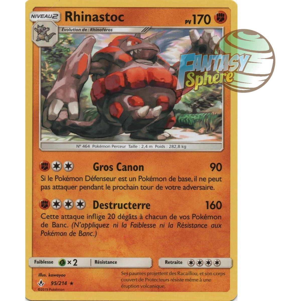 Rhinastoc - Rare 95/214 - Sun and Moon 10 Infallible Alliance