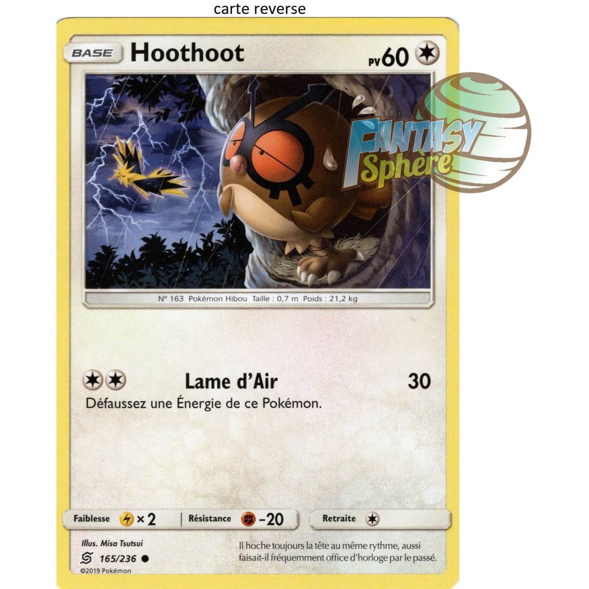 Hoothoot - Reverse 165/236 - Sun and Moon 11 Harmony of Spirits