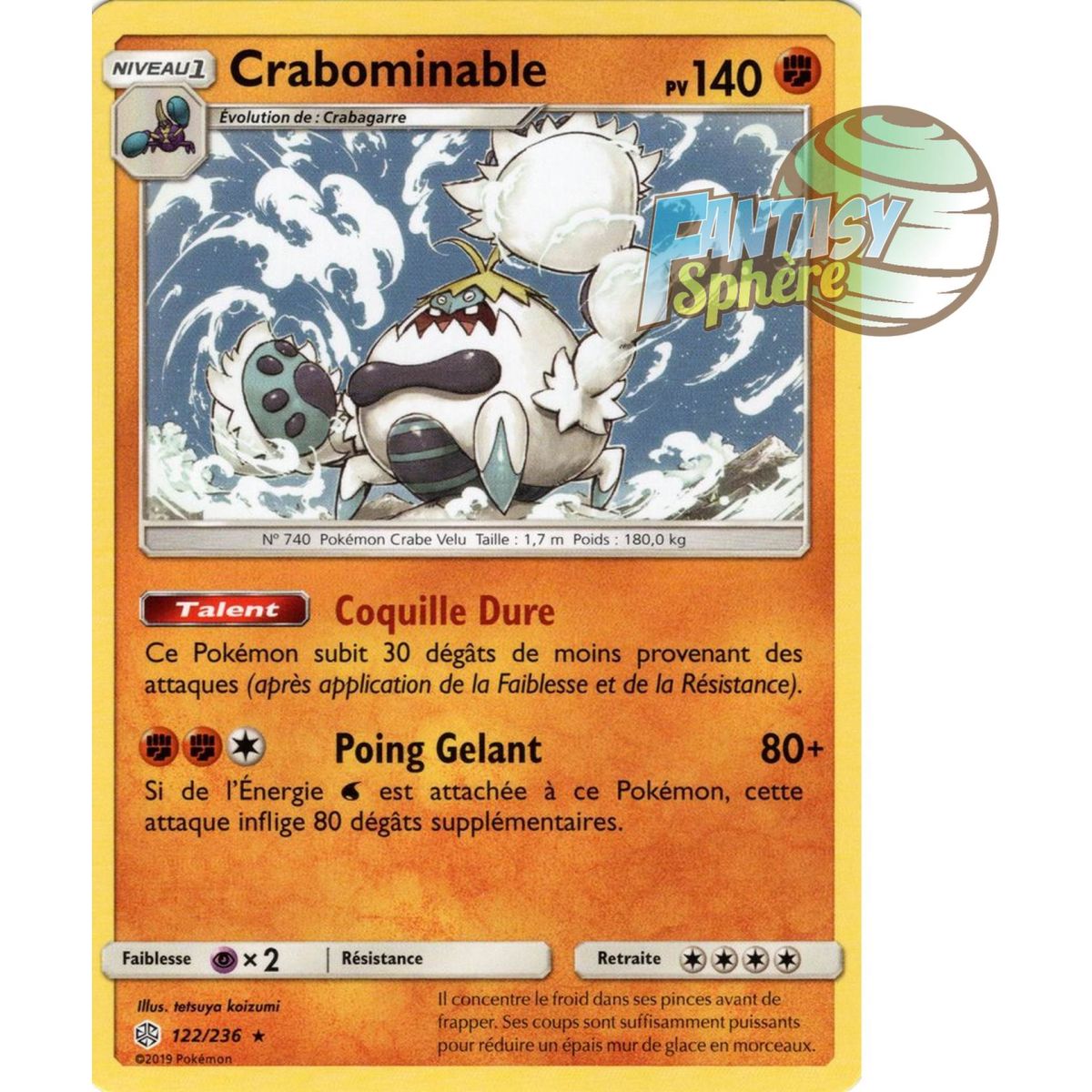 Crabominable - Rare 122/236 - Sun and Moon 12 Cosmic Eclipse