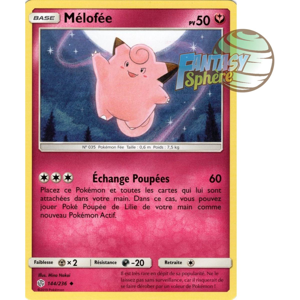 Clefairy - Uncommon 144/236 - Sun and Moon 12 Cosmic Eclipse