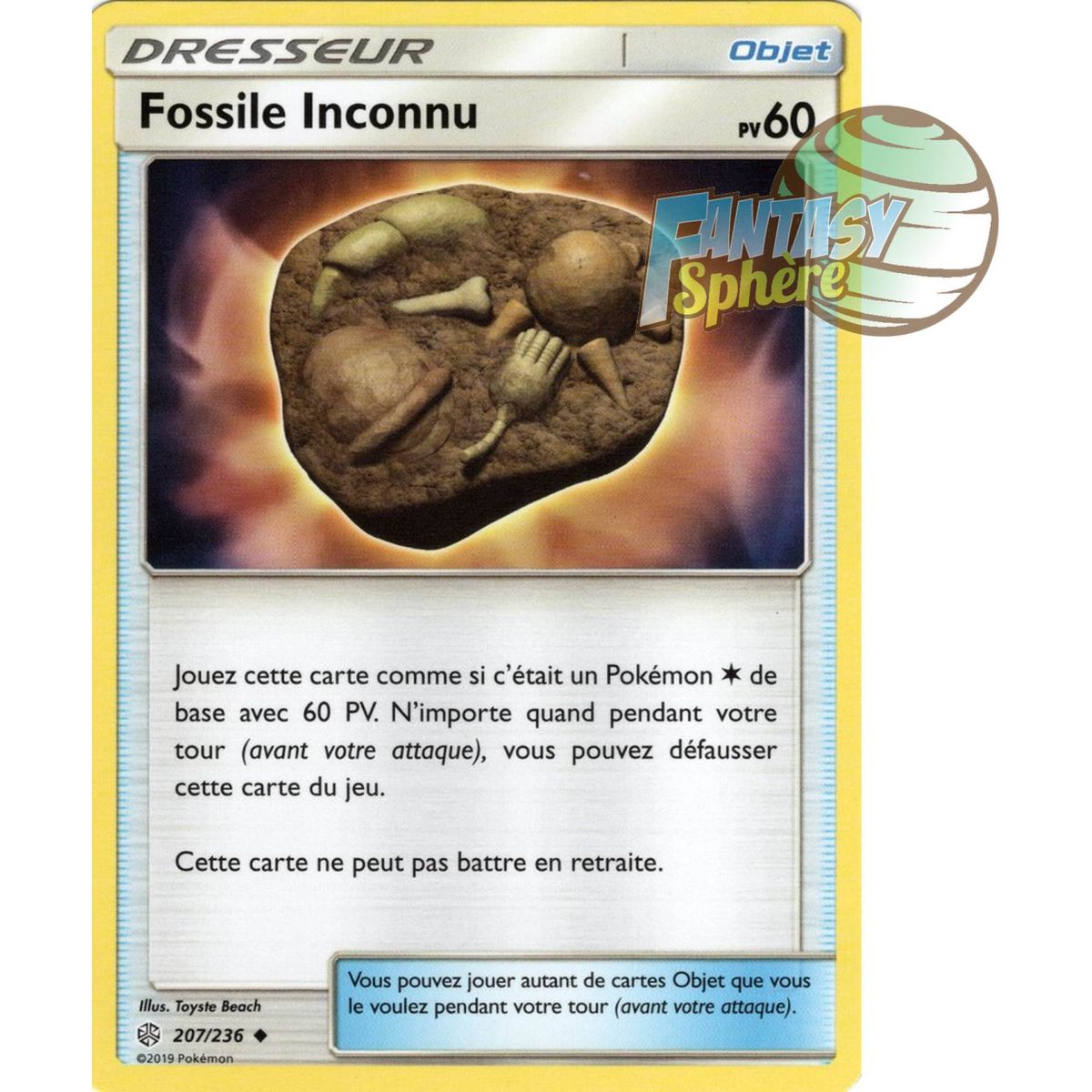 Item Unknown Fossil - Uncommon 207/236 - Sun and Moon 12 Cosmic Eclipse
