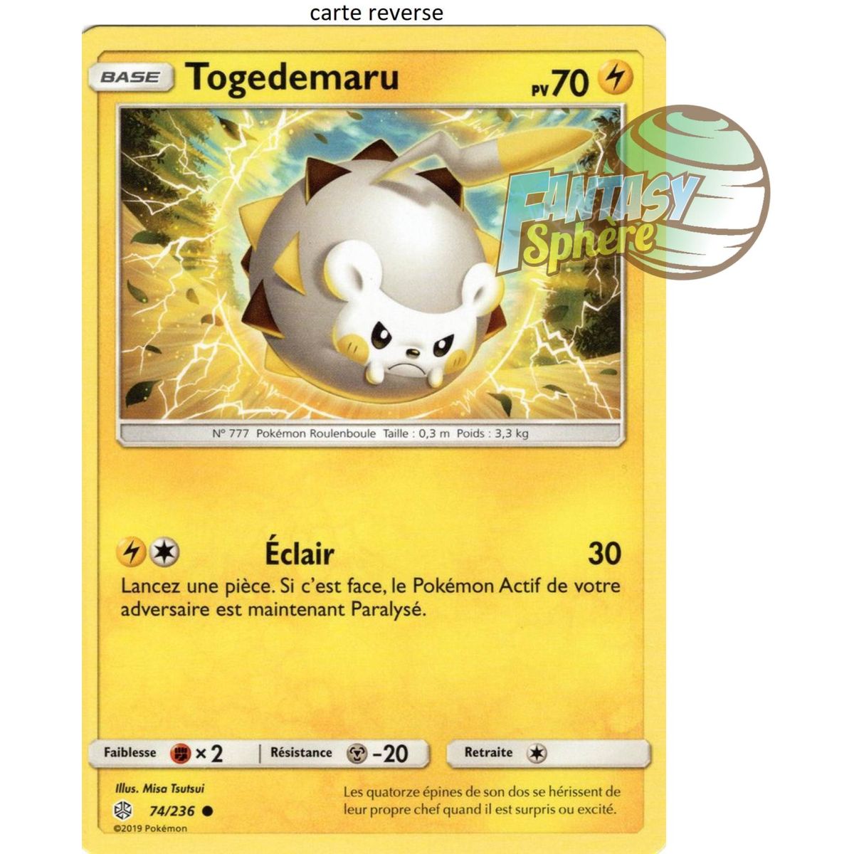 Togedemaru - Reverse 74/236 - Sun and Moon 12 Cosmic Eclipse