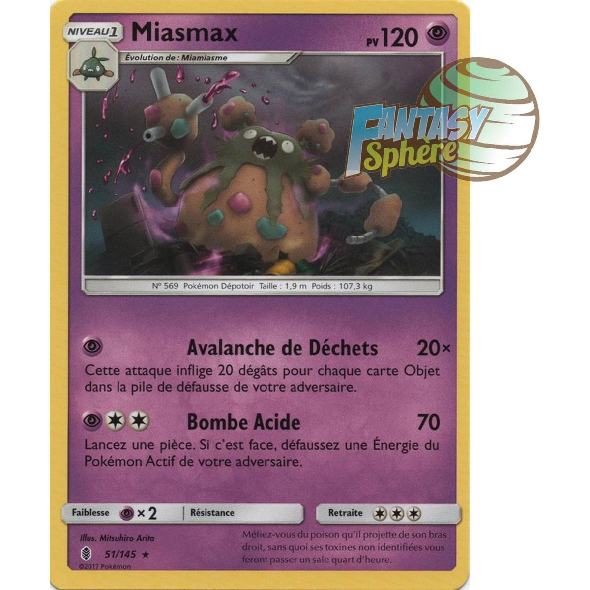 Miasmax - Rare 51/145 - Sun and Moon 2 Ascendant Guardians