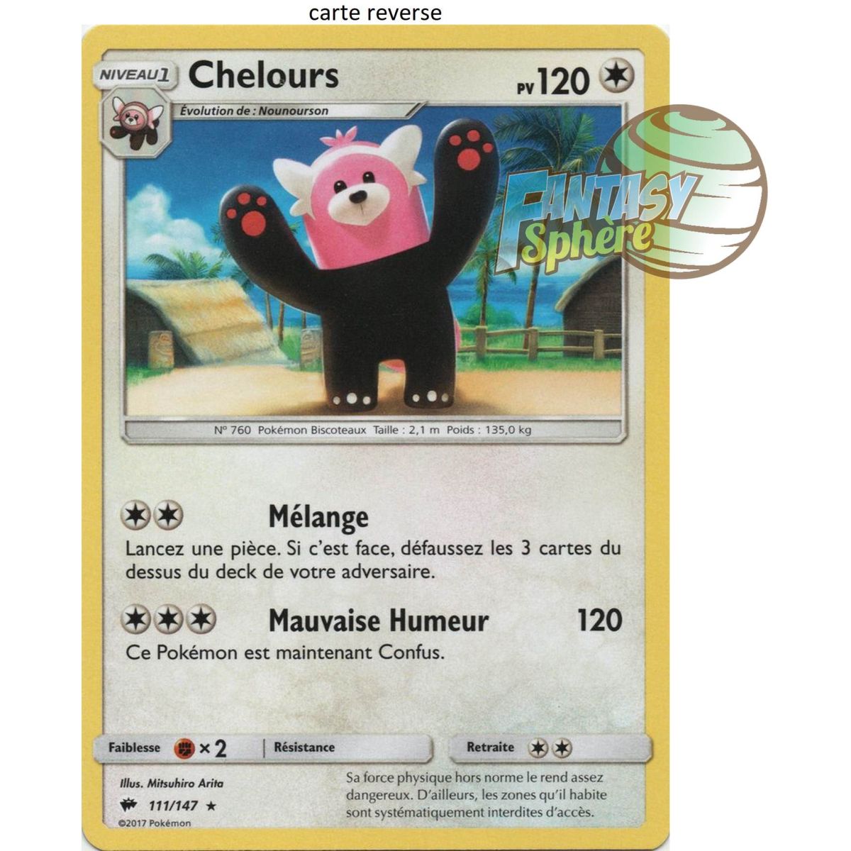Item Chelours - Reverse 111/147 - Sun and Moon 3 Burning Shadows
