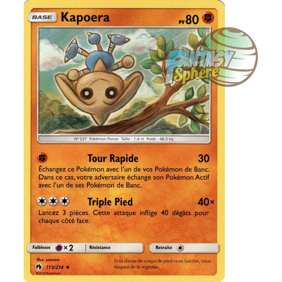 Kapoera - Uncommon 113/214 - Sun and Moon 8 Lost Thunder