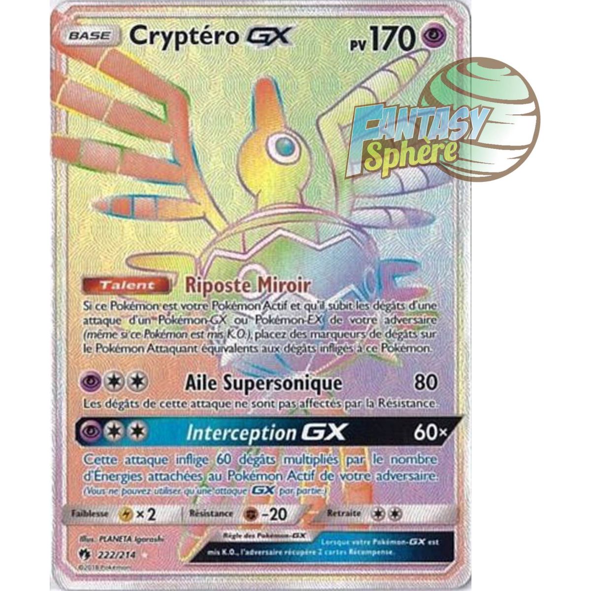 Crypto GX - Secret Rare 222/214 - Sun and Moon 8 Lost Thunder