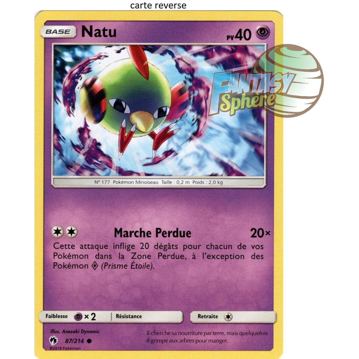 Natu - Reverse 87/214 - Sun and Moon 8 Lost Thunder