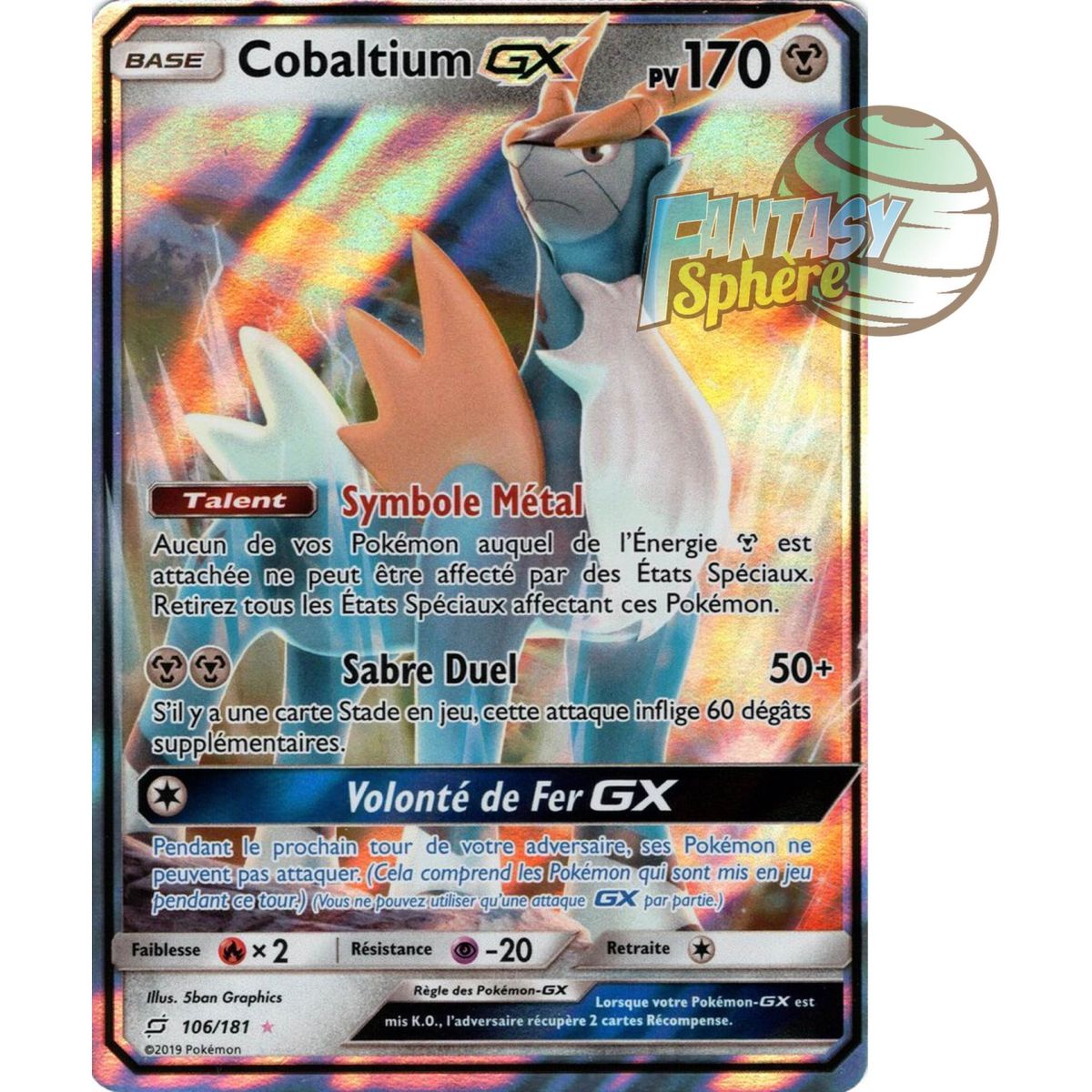 Cobaltium GX - Ultra Rare 106/181 - Sun and Moon 9 Shock Duo