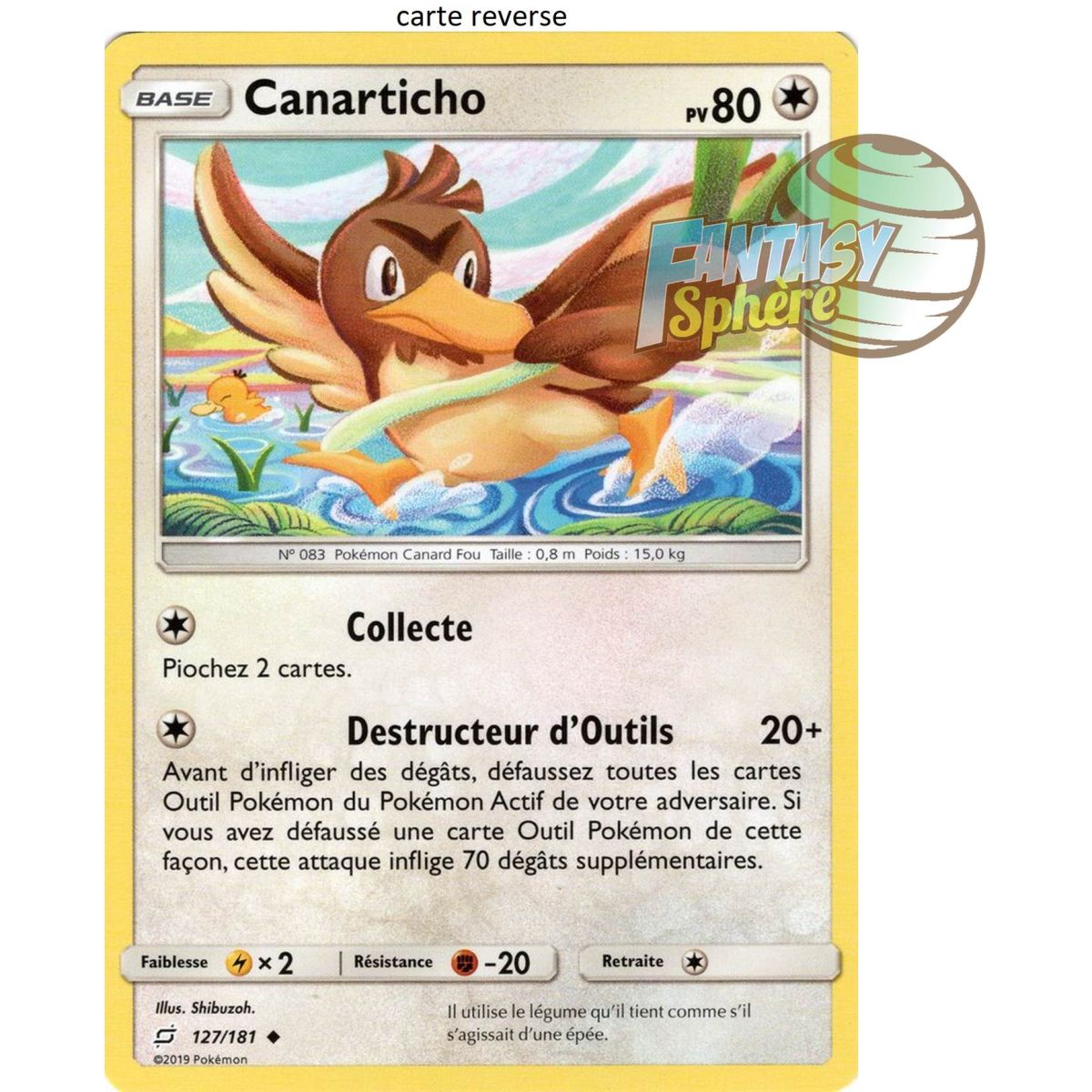 Item Canarticho - Reverse 127/181 - Sun and Moon 9 Shock Duo