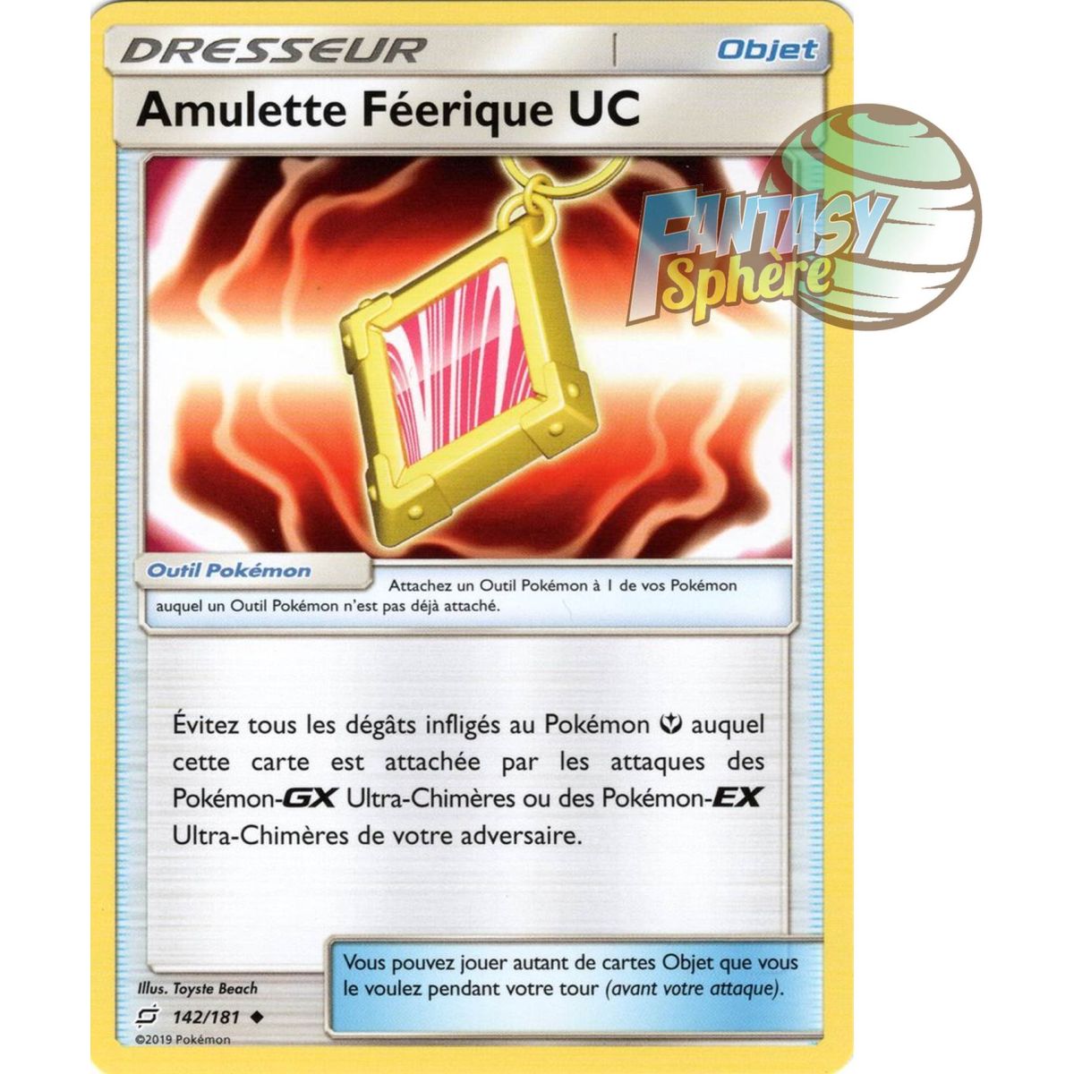 Item Fairy Amulet UC - Uncommon 142/181 - Sun and Moon 9 Shock Duo